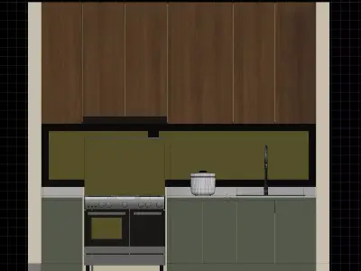 Matcha Isometric Kitchen Interior 3D model