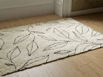 Cream Rug Using Blender Hair Particle System 3D model