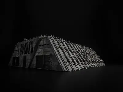 INDUSTRIAL SCIFI BUILDING 08 Low-poly 3D model