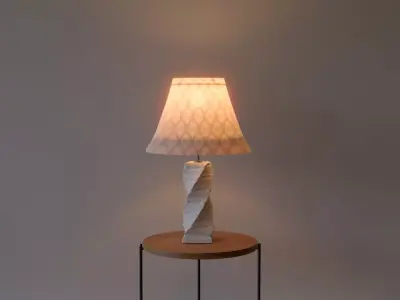 Table Lamp Twisted Base 3D model