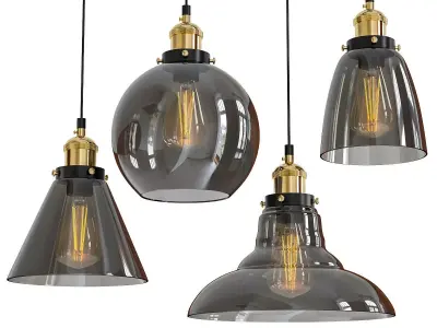 Glass lamp shade pendant 3D model