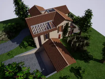 SHC Spanish Modern House 4 Without Furniture Low-poly 3D model