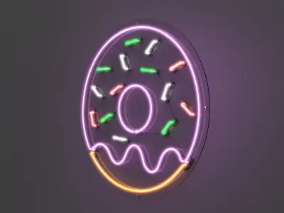 Donut - Neon Sign 3D model