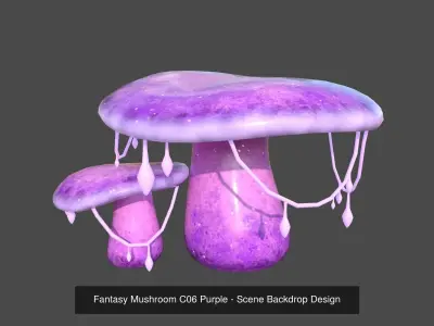 10 Fantasy Mushrooms AJ Collection - Scene Backdrop Design 3D Model Pack