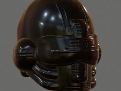 Gas mask PILOT helmet 3d model scifi Low-poly  Low-poly 3D model