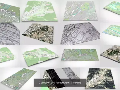 Collection of 4 racecourse 3D Model Pack