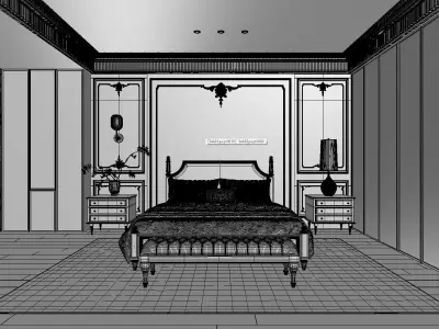 American Rustic Wood Style 3D Model 3D model