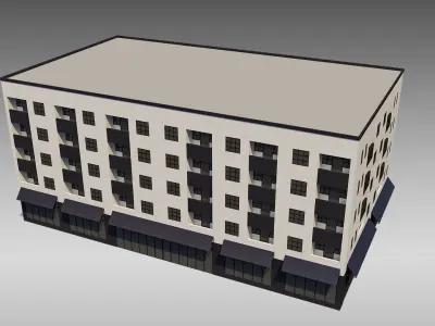Apartment Building 002 3D model