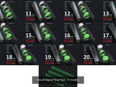 Round Signet Ring Pack