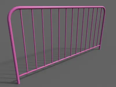 PBR Pedestrian Guard Rail Pink V1 Low-poly 3D model