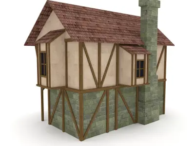 Medieval Cottage Low-poly 3D model get