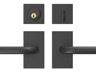 Tumalo Black Square Deadbolt 3D model