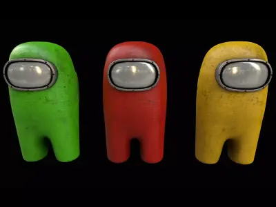 Among Us Crewmate PBR Low-poly 3D model