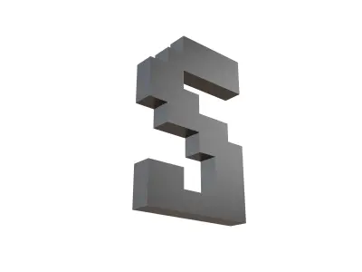 Pixel Font S v1 001 Low-poly 3D model