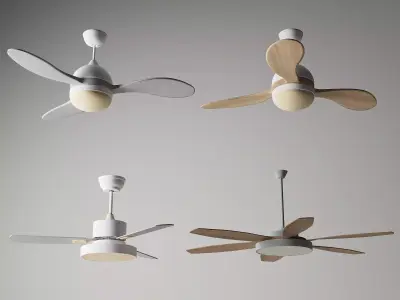 Modern Minimalist Ceiling Fan Set 3D model