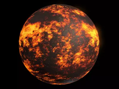 Lava Planet 03 - 8k PBR Low-poly 3D model