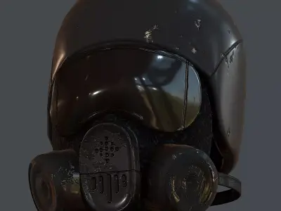 Gas mask helmet 3d model scifi Low-poly Low-poly 3D model Low-poly 3D model