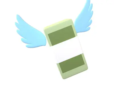 Cartoon Money With Wing V1 004 Low-poly 3D model