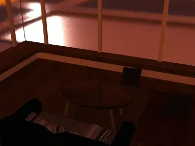 simple room at sunset  model 3D model