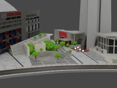  Low Poly downtown Toronto Low-poly 3D model