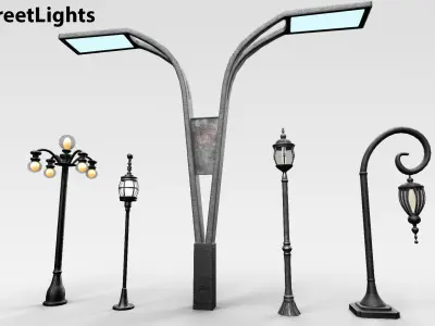 Ac Streetlights Low-poly 3D model
