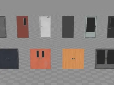 Low Polygon Door Pack Vol 01 Low-poly 3D model