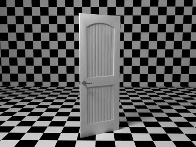 Interior Door 2 Panel ArchTop Beaded 3D model