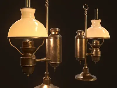 Antique Oil Lamp - PBR Game Ready Low-poly 3D model