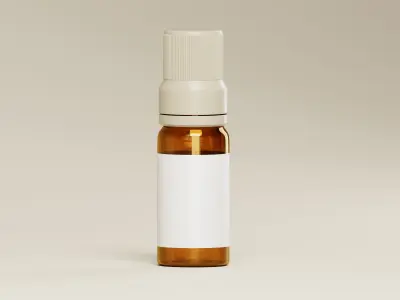 Amber Cosmetic or Medicine Bottle 3D Model Low-poly 3D model