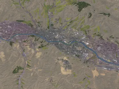 Lanzhou - 3D City Model Low-poly 3D model