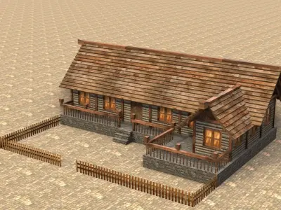 Medieval house sixteen 4 Low-poly 3D model