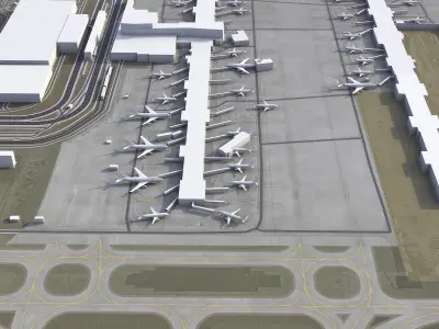 Salt Lake City Airport - 3D Model Low-poly 3D model