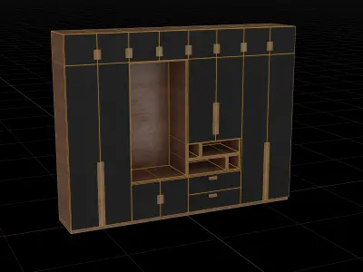 Modern closet wardrobe id10 Low-poly 3D model