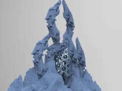 Grand Tri Clawed Mountain castle 3D model