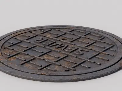 Sewer door 01 Low-poly 3D model