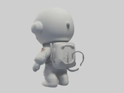 Cartoon Astronaut 1 Low-poly 3D model