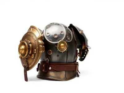 Steampunk Knight Armor Vintage Aesthetic Model Pack Low-poly 3D model
