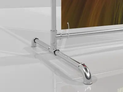 Wather Pipe Pipes Branded Panel Banner Stand Low-poly 3D model Low-poly 3D model