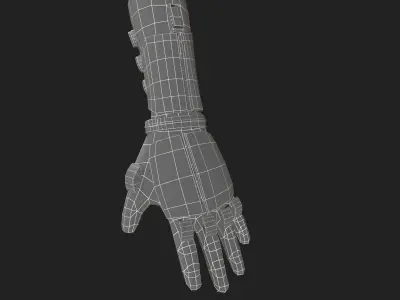 Scifi glove soldier Low-poly 3D model
