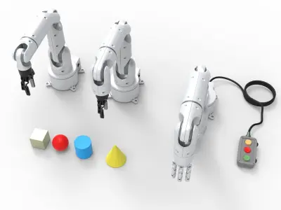 Industrial Robotic  arms set 3D model