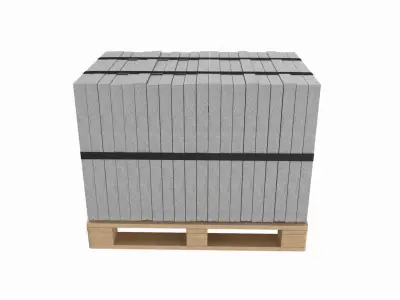 Concrete Slabs On Wood Pallet 3D model