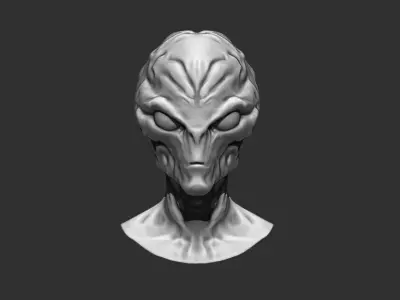 Alien Bust 5 - High-Quality 3D Printable STL Model 3D print model