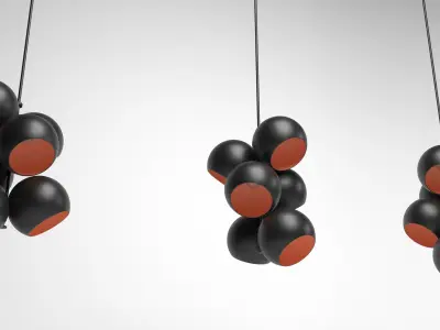 A Modern Cluster light hang lamp 3D model