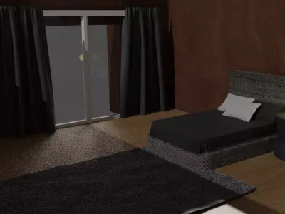 BedRoom with Carpet and Window 3D model
