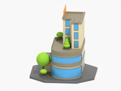 Hotel 3D Illustration 3D model