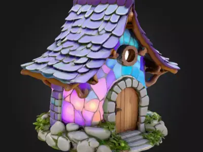 Magical Crystal House Low-poly 3D model