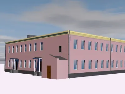 Post office Low-poly 3D model order