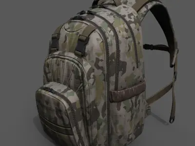 Backpack military combat soldier human camping  Low-poly 3D model