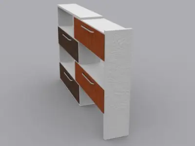 low poly AR vr shelves Low-poly 3D model