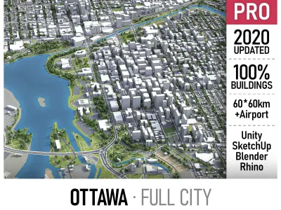Montreal and Ottawa 3D Model Pack